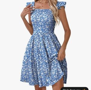 Blue Floral Women's Dress NWT Size Large